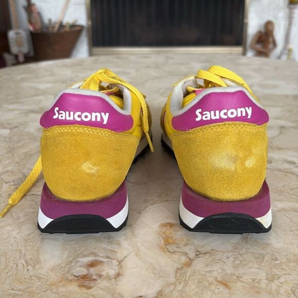 SAUCONY Jazz Original Retro Classic Sneakers Running Shoes Yellow & Pink - Picture 7 of 13
